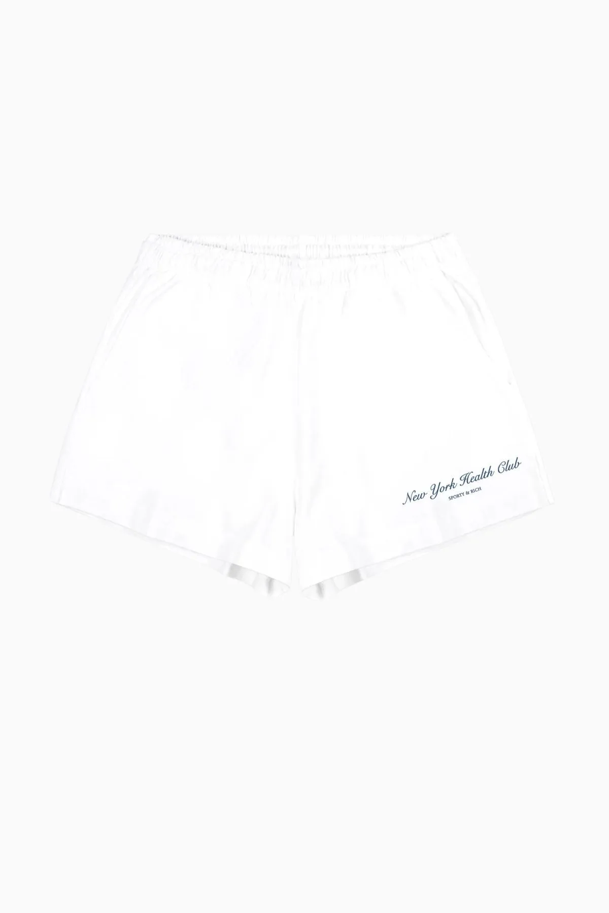 Sporty & Rich NY Health Club Disco Shorts - White/ Navy