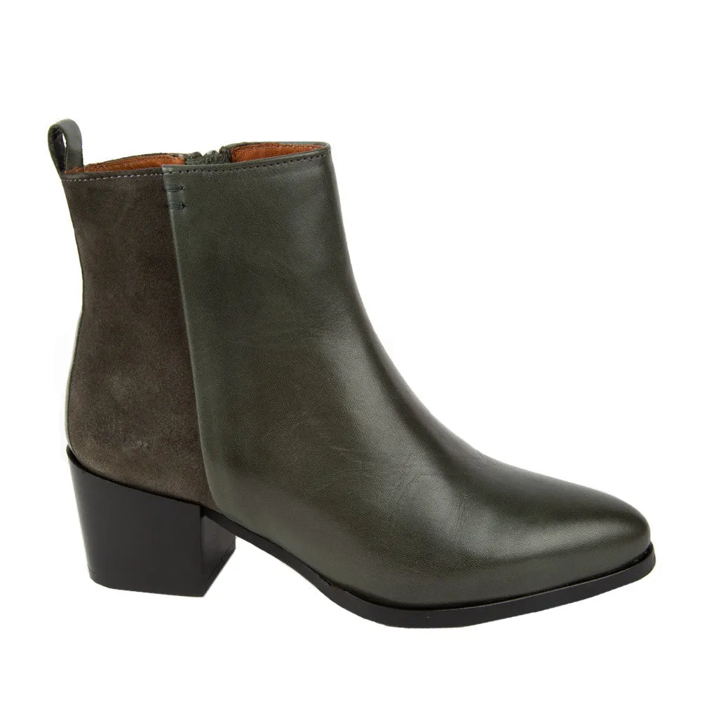Ten Points Jolie Ankle Boot in Green Leather