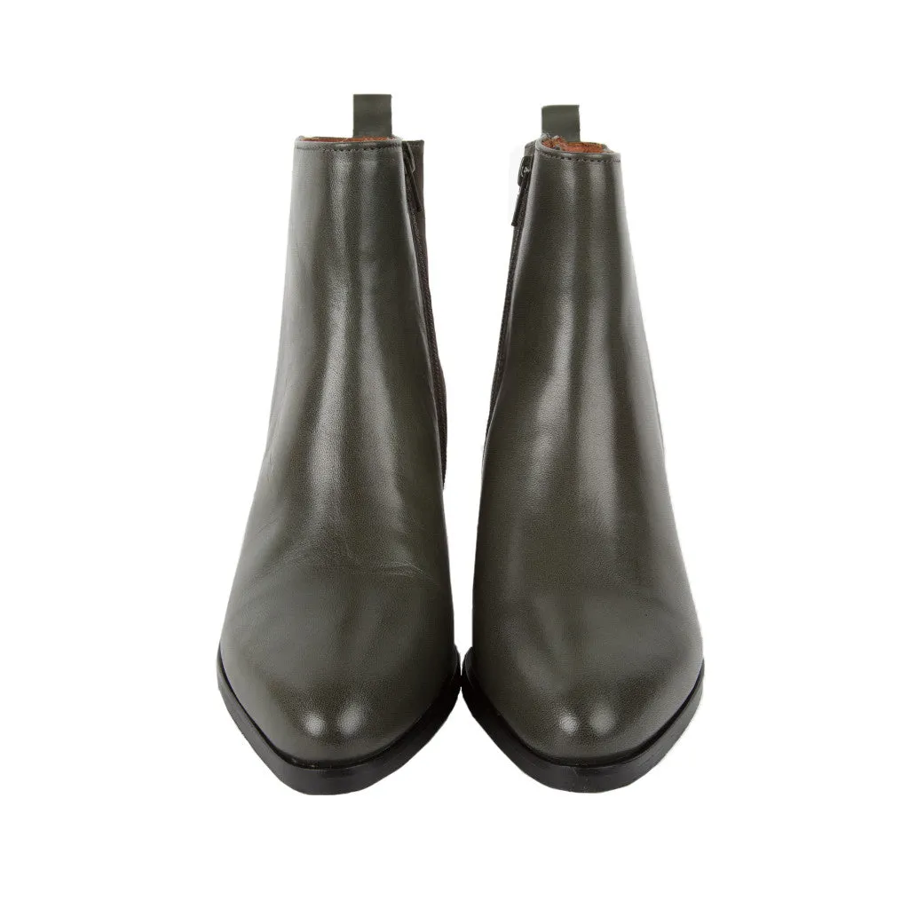 Ten Points Jolie Ankle Boot in Green Leather