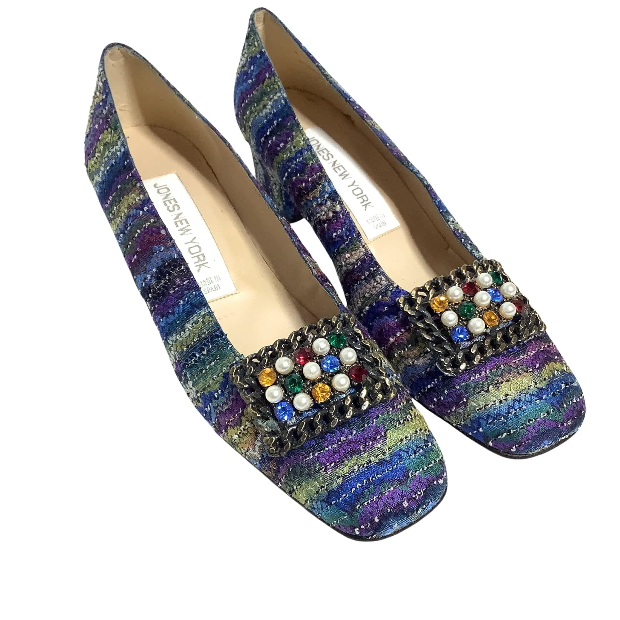 Tweed Square Toe Heels