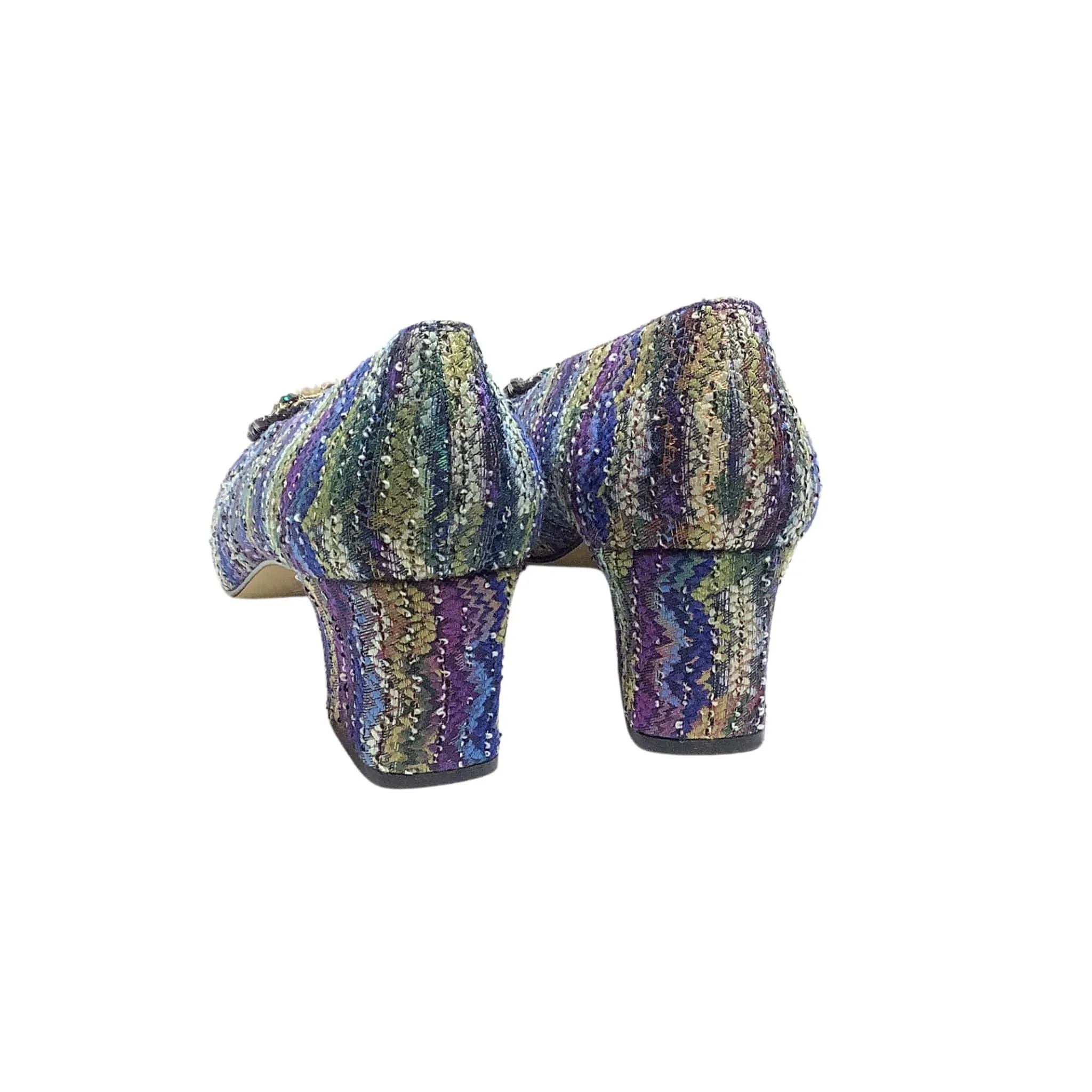 Tweed Square Toe Heels