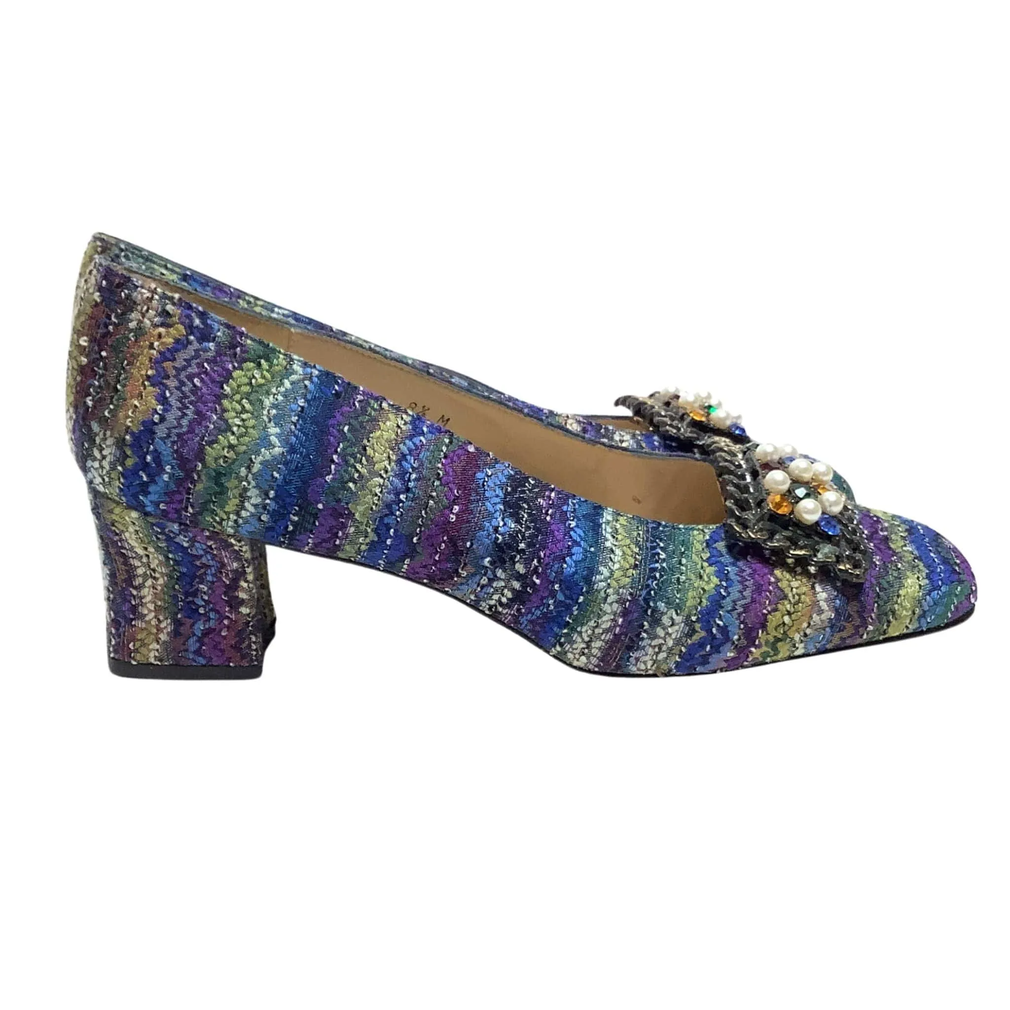 Tweed Square Toe Heels