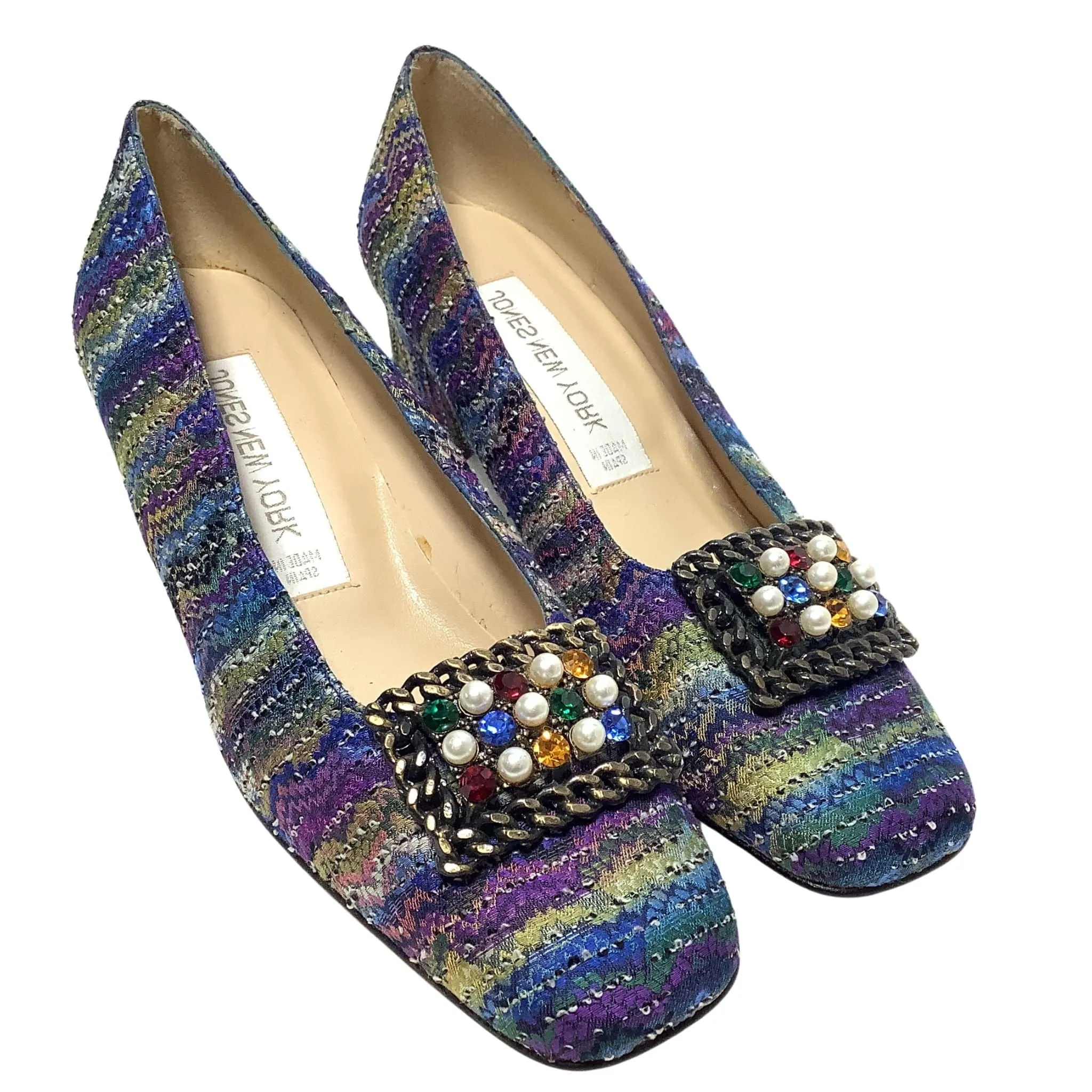Tweed Square Toe Heels