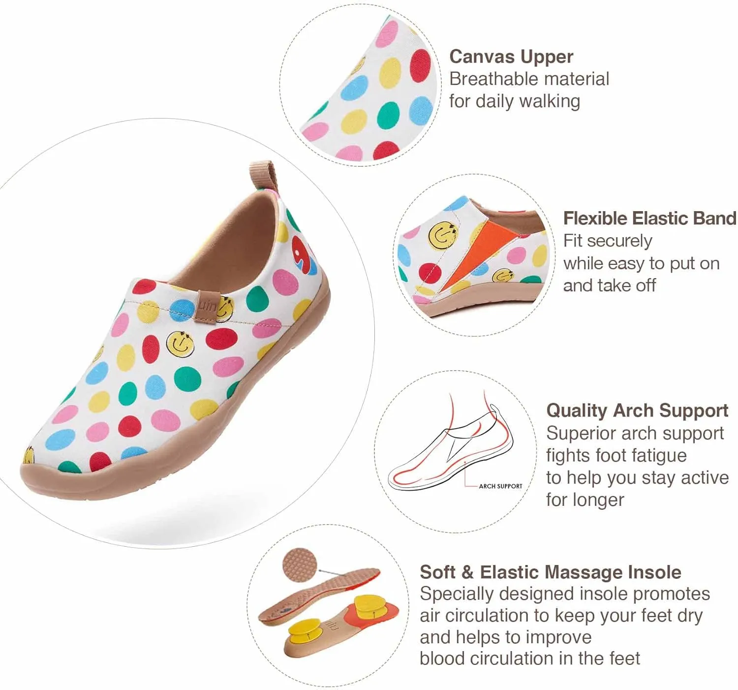 UIN Women's Art Travel Shoes Slip On Casual Cozy Loafers Lightweight Comfort Fashion Sneaker Toledo 